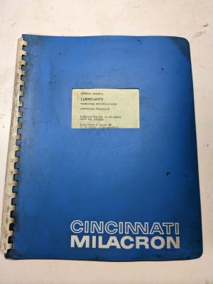 Cincinnati Special Service Manual Specifications Lubricant 10-Sp-90045 Mn816