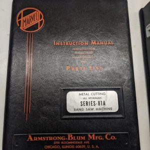 Marvel Instruction Manual Operation Maintenance Parts List Book Series 81A Saw