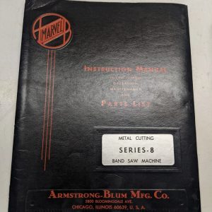 Marvel Instruction Manual Operation Maintenance Parts List Book Series 8 Saw