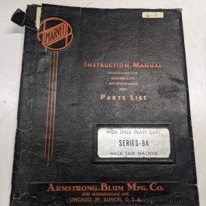 Marvel Instruction Manual Owner Maintenance Parts List Book Series 9A Saw