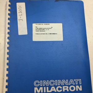 Cincinnati Milacron Technical Manual Arcaread L Ls Tape Reader Service Book 1983