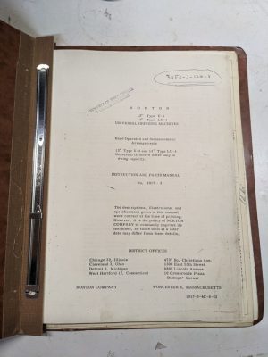 Norton Instruction Manual Parts List Book 12 14 Grinder U-4 Lu-4 1017-3