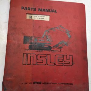 Insley Parts List Book Catalog Manual K3524 K 5000 K-12 S/N Excavator Type K
