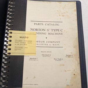 Norton Parts List Book Catalog Manual 6” Type C Grinding Machine 1946 23977-1P