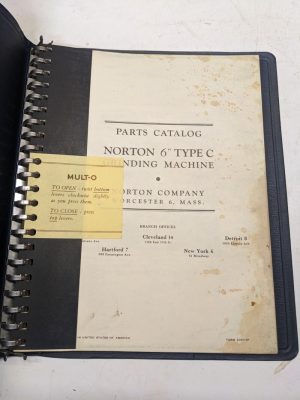 Norton Parts List Book Catalog Manual 6” Type C Grinding Machine 1946 23977-1P