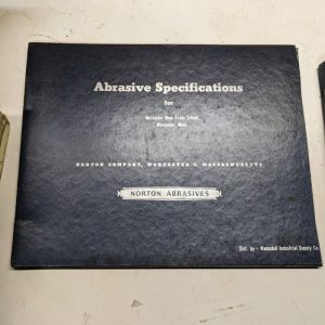 Norton Abrasives Specification For Worchester Boys Trade School 1949 Manual