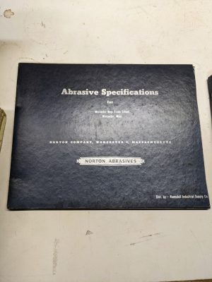 Norton Abrasives Specification For Worchester Boys Trade School 1949 Manual