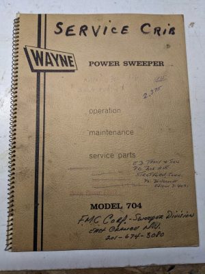 Wayne Power Sweeper Model 704 Operator Service Manual Parts List Shop Book