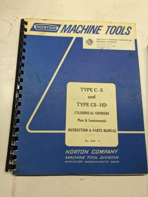 Norton Operating Service Instruction Manual Parts List Book Type C-5 Hd 1040-2