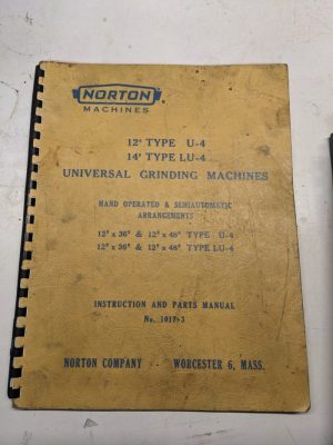 Norton Operating Service Instruction Manual Parts List Book Lu-4 12 14” 1017-3