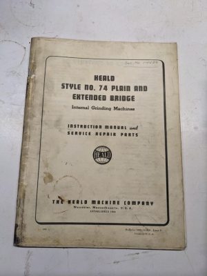 Heald Instruction Service Repair Parts List Book Manual No 74 Plain Ext Bridge