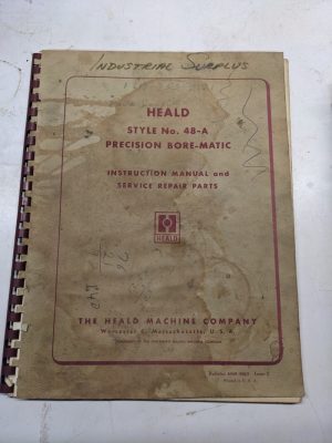 Heald Instruction Service Repair Parts List Book Manual 48-A Bore-Matic Style