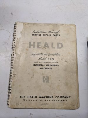 Heald Instruction Service Repair Parts List Book Manual 170 Grinding Machine