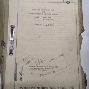 Okamoto Instruction Manual Psg 63 Uan Accugar 124N Operation Service Book