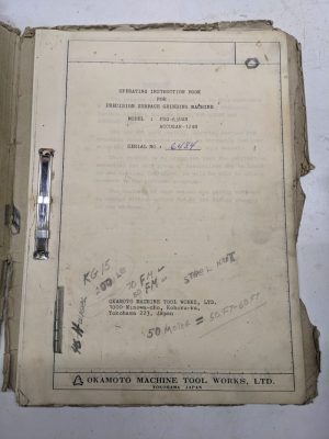 Okamoto Instruction Manual Psg 63 Uan Accugar 124N Operation Service Book