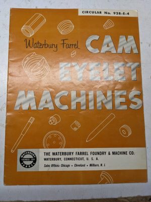 Waterbury Farrel Cam Eyelet Machines Sales Brochure Catalog 928-E-4