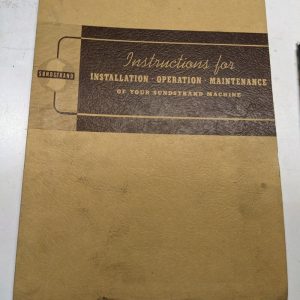 Sundstrand Instruction Operation Manual Drawings No 00 Rigidmil Maintenance
