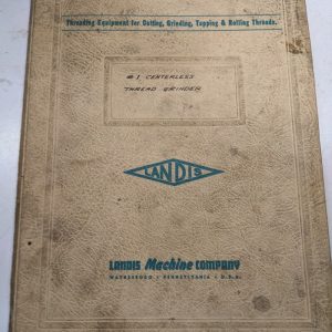 Landis Illustrated Parts List Book Manual Catalog 1968 #1 Thread Grinder Cg-020