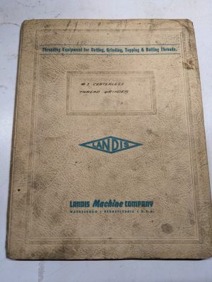 Landis Illustrated Parts List Book Manual Catalog 1968 #1 Thread Grinder Cg-020