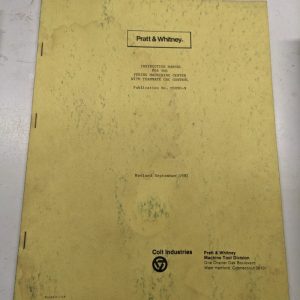 Pratt & Whitney Instruction Manual Viking Machine Center 1982 M3090-9 Cnc Team