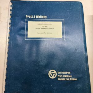 Pratt & Whitney Operator Manual Viking Machine Center 1973 M3090-2 Controls