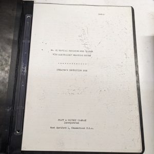 Pratt & Whitney Operator Manual No 2R Hole Grinder Eletrolimit Instruction Book
