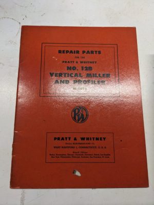 Pratt & Whitney Part List Book Manual Catalog No 12B Miller Profiler M-1693 1947