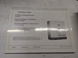 Ingersoll Rand Installation Operating Manual Parts List Book Tms 012-2000 Dryers