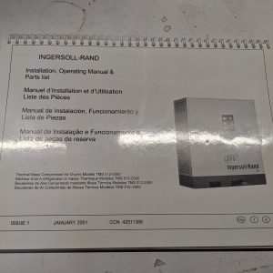 Ingersoll Rand Installation Operating Manual Parts List Book Tms 012-2000 Dryers