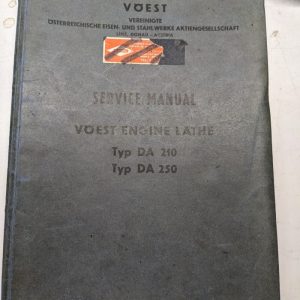 Voest Service Repair Manual Parts List Book Catalog Engine Lathe Da 210 250 1964