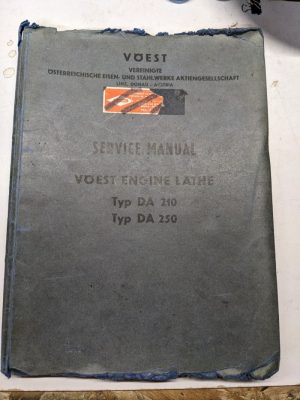 Voest Service Repair Manual Parts List Book Catalog Engine Lathe Da 210 250 1964