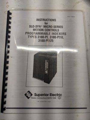 Slo-Syn Micro Superior Electric Programmer Instruction Manual 3180-Po 10 125