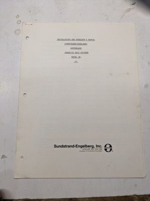 Sundstrand Engelberg Instruction Operation Manual L4 Belt Grinder Model