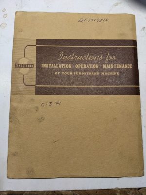 Sundstrand Installation Instruction Operation Manual C 2 3 4 5 Maintenance