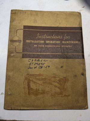 Sundstrand Installation Instruction Operating Manual C 2 3 4 5 Maintenance