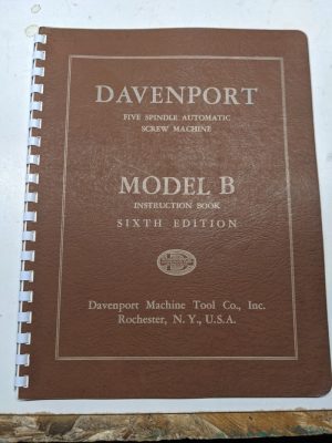 Davenport Installation Instruction Operating Manual Maintenance Model B Screw