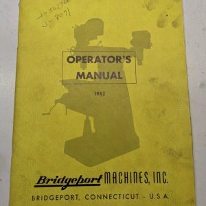 Bridgeport Operators Manual Setup Parts List Machine 1962 J Series Book Catalog