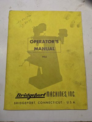 Bridgeport Operators Manual Setup Parts List Machine 1962 J Series Book Catalog