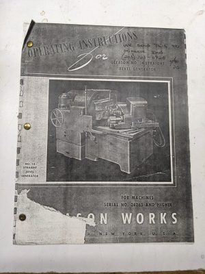 Gleason Works Operating Instruction Manual No 14 Straight Bevel Generator Copy