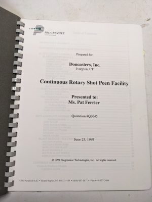 Progressive Manual 1999 Continuous Rotary Foil Peen Service Operation Control