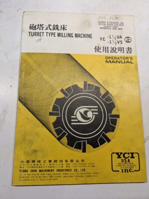 Yci Operators Manual Maintenance Service Parts List Book Yc 1.5 Va Vs Milling