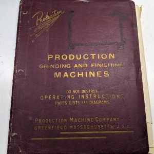 Production Machine Operating Instruction Parts List Manual Diagram Type 614