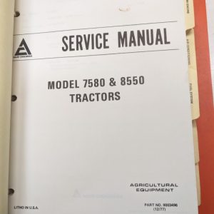 Allis Chalmers Service Repair Overhaul Manual Tractors Model 7580-8550 1977