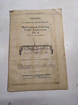 International Harvester Ih Mccormick Manual Installation Cultivator No 8 1939