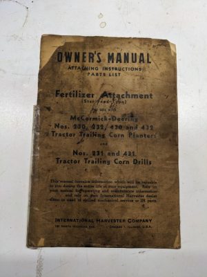 International Harvester Ih Mccormick Manual Parts List Fertilizer 230 430 432