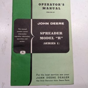 John Deere Jd Operators Manual Spreader Model R Series 1 Om-C40-157 Service
