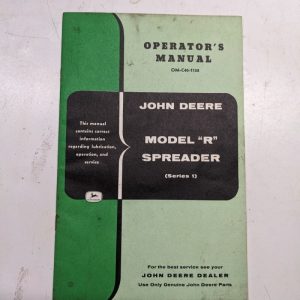 John Deere Jd Operators Manual Spreader Model R Series 1 Om-C40-1158 Service