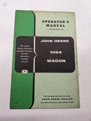 John Deere Jd Operators Manual Service Parts List 1064 Wagon Om-D10316Du-1259