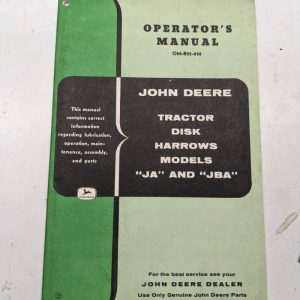 John Deere Jd Operators Manual Service Parts List Ja Jba Disk Harrows Om-B22-856