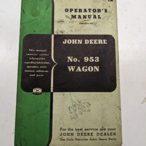 John Deere Jd Operators Manual Service Parts List 953 Wagon Om-D11-751 No Book
